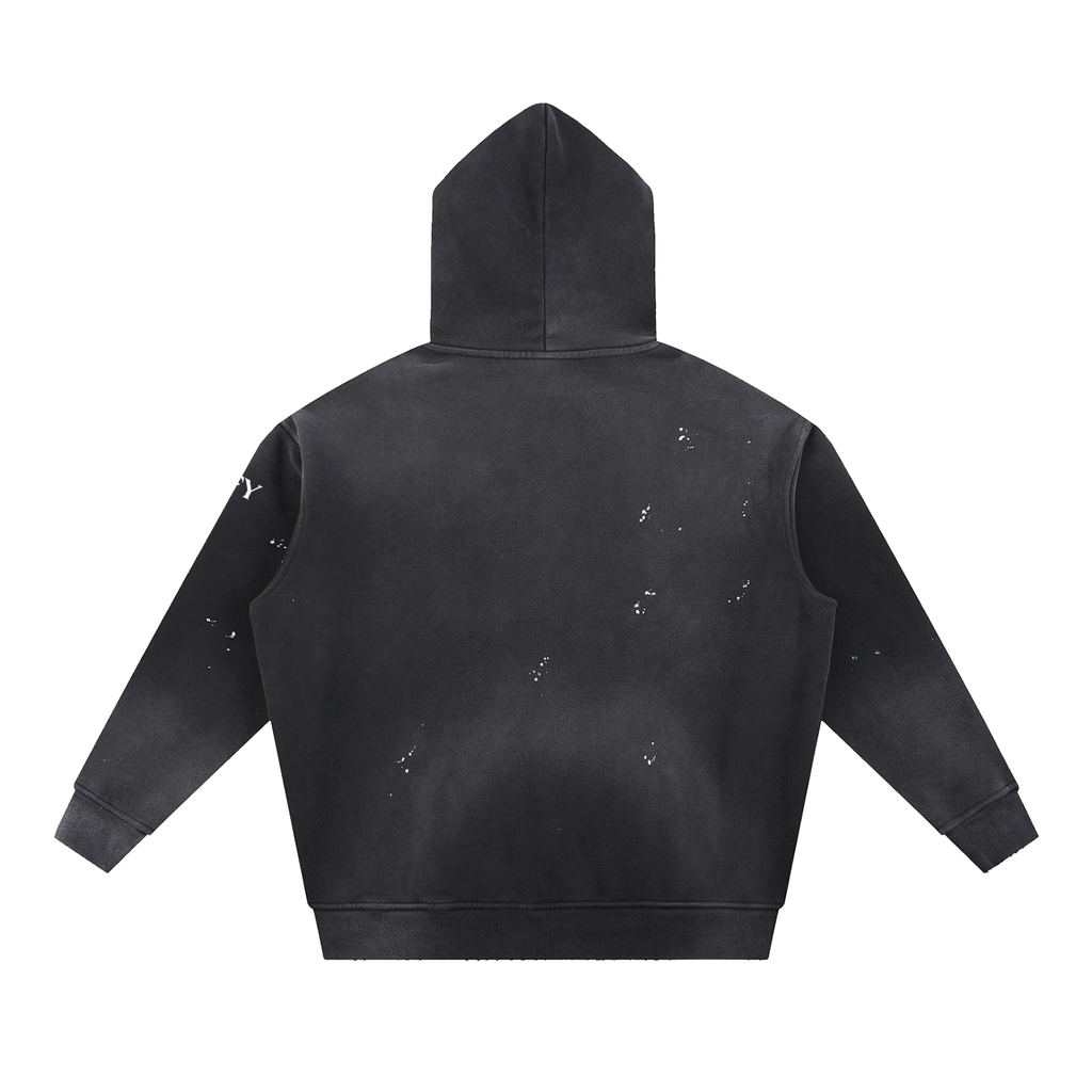 Vintage Washed Frayed Fleece Hoodie - Your Go-To Cozy Essential
