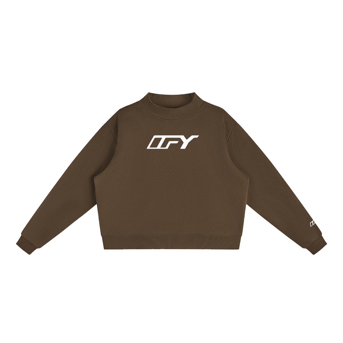 Essential Fleece Mock-Neck Crew Sweatshirt