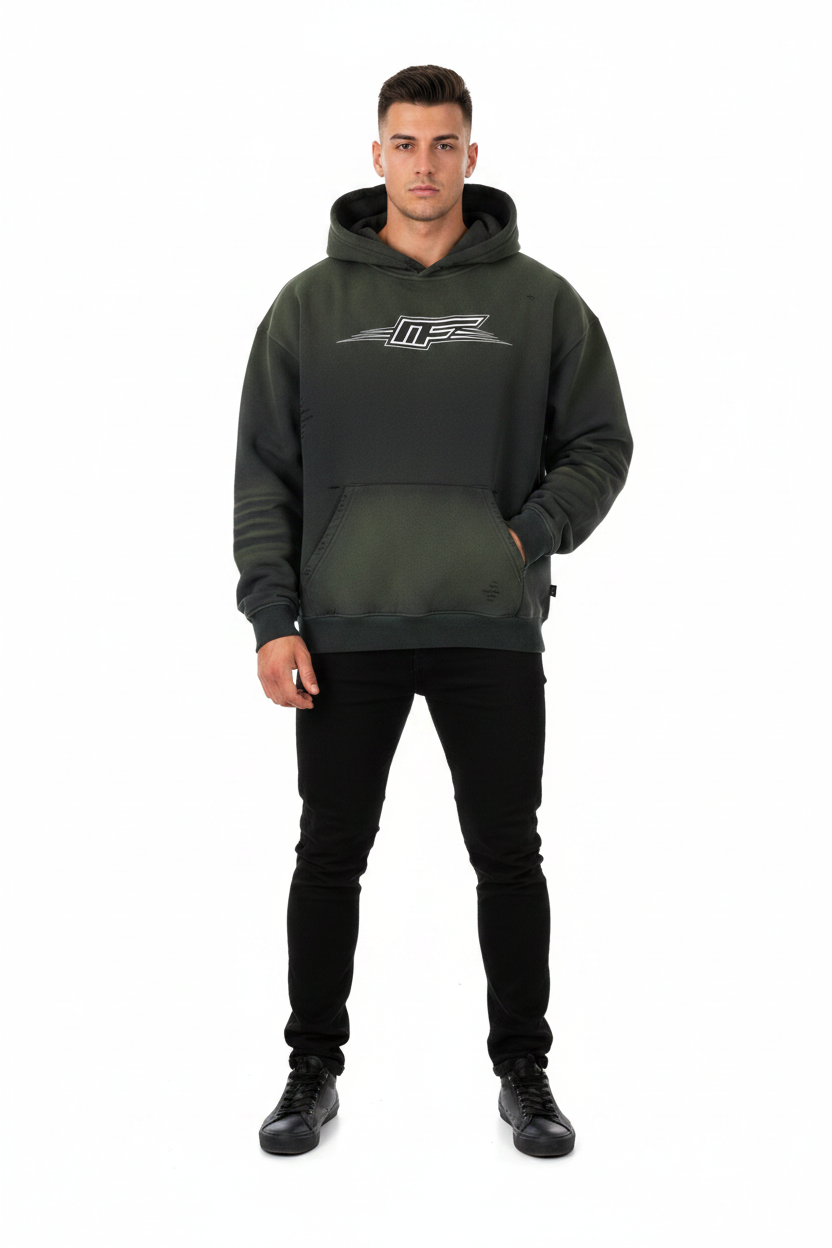 Frayed Sunfade Boxy Fleece Hoodie