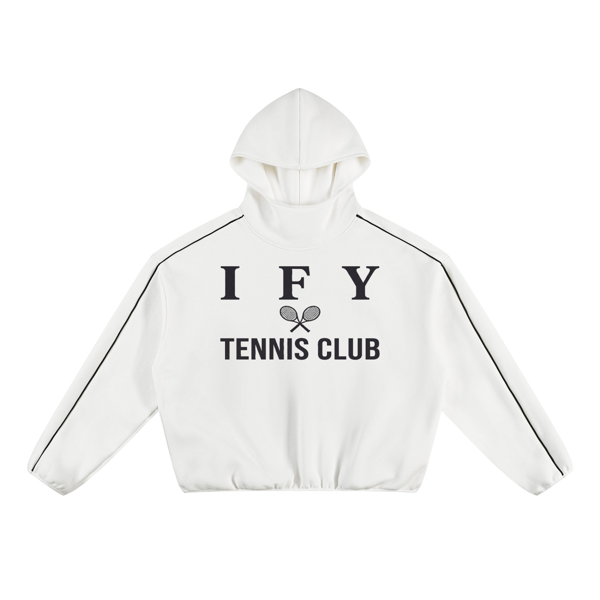 Boxy Piping Fleece Hoodie