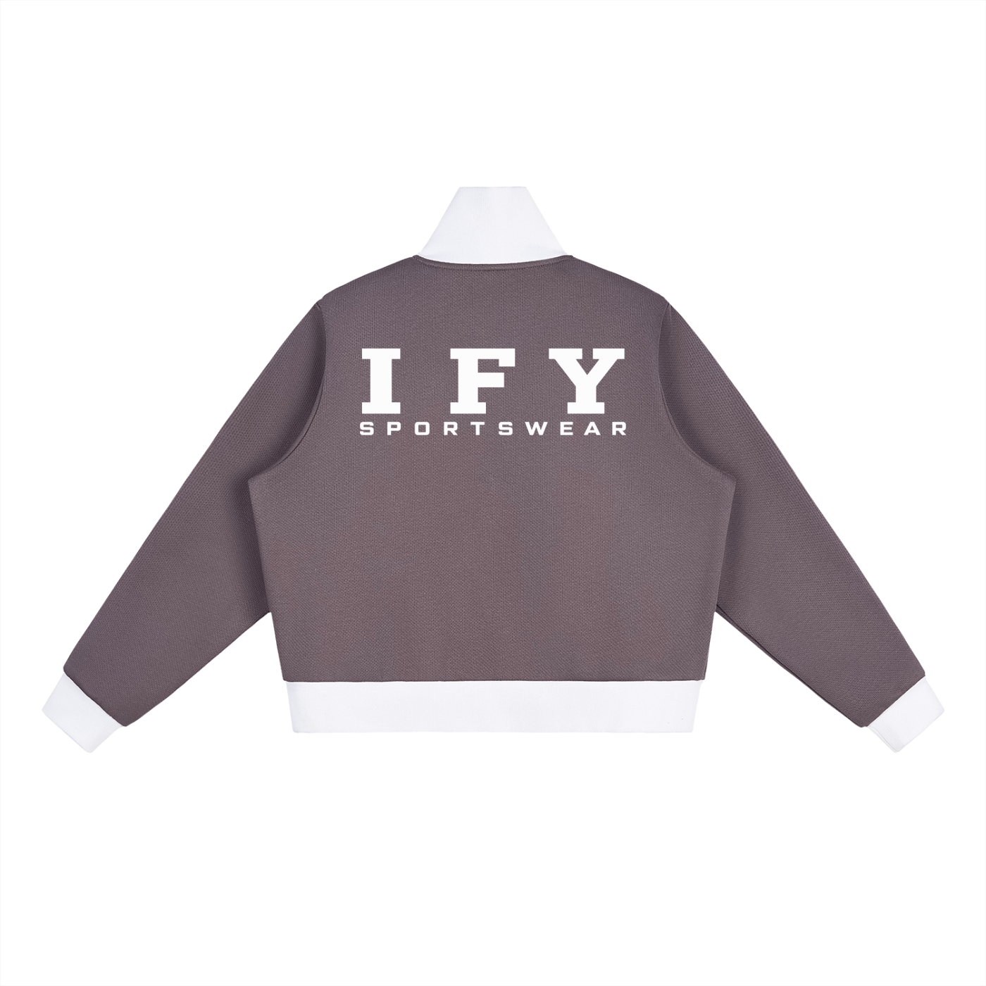 Contrast Side Stripe Fleece Cropped Track Jacket