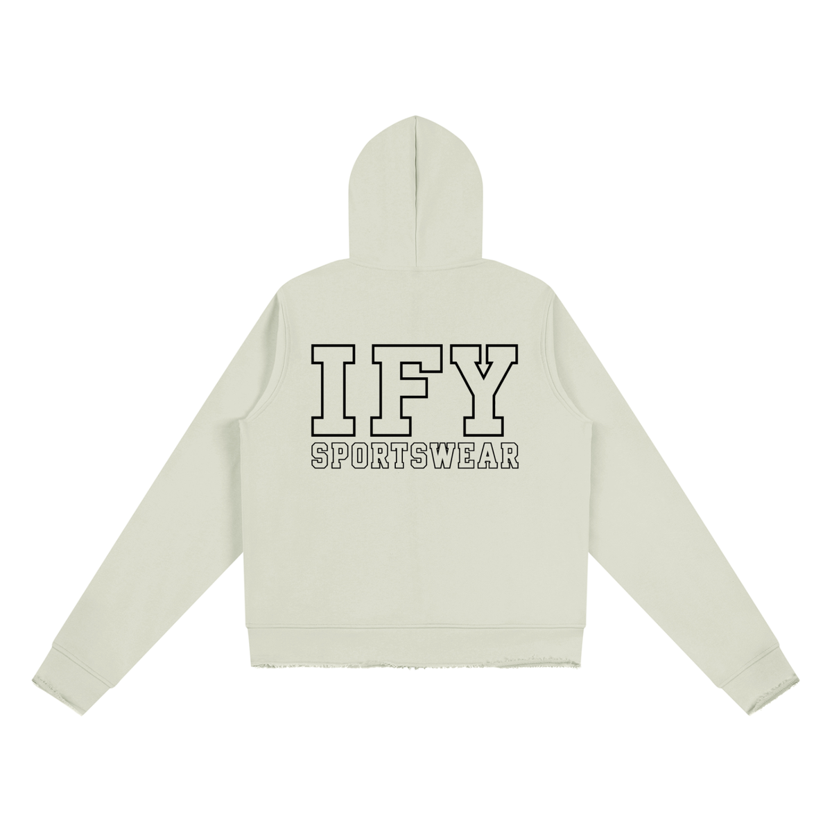 Raw Edge Full Zip Hoodie