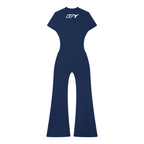 Women’s Tight Flared Leg Quarter-Zip Jumpsuit