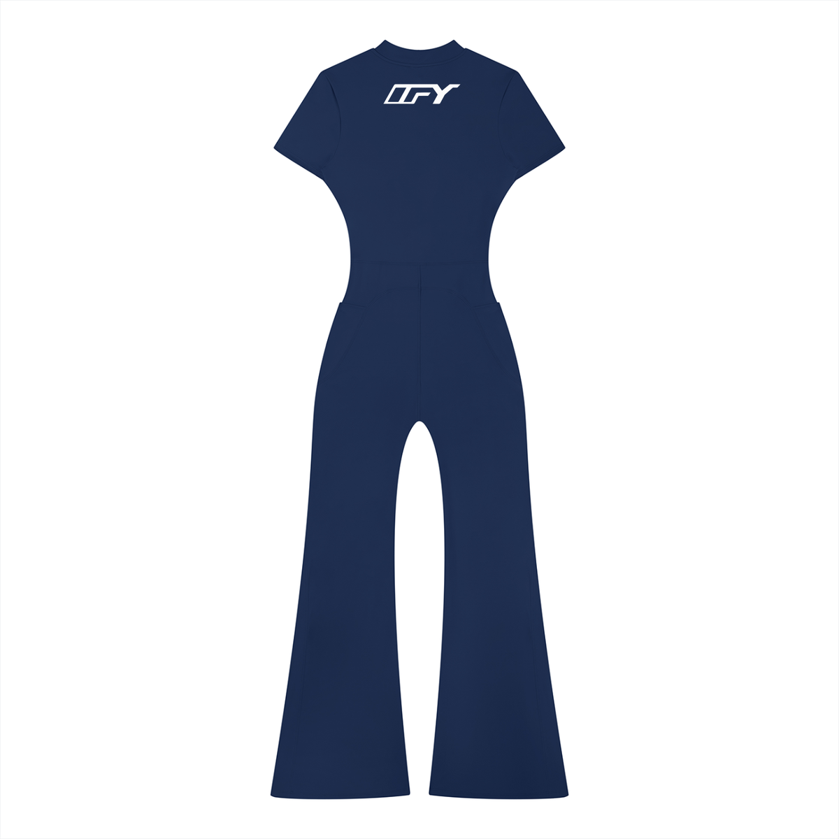 Women’s Tight Flared Leg Quarter-Zip Jumpsuit