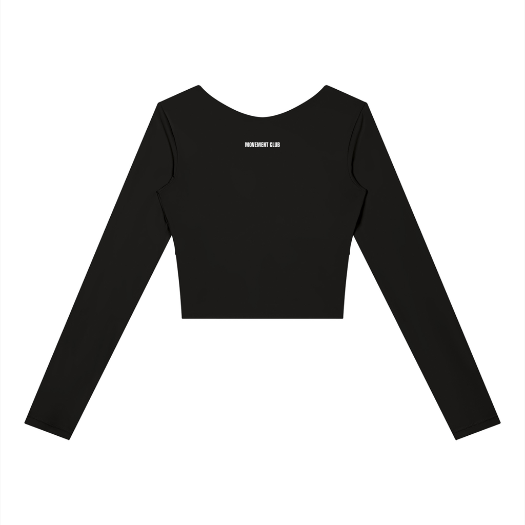 Panelled Long-Sleeve Yoga Crop Top