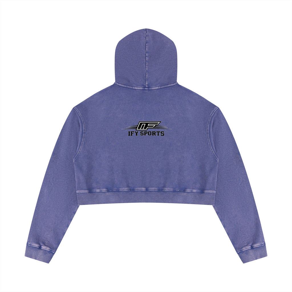 Elevate Your Everyday Look with Our Women's Mineral Washed Crop Hoodie