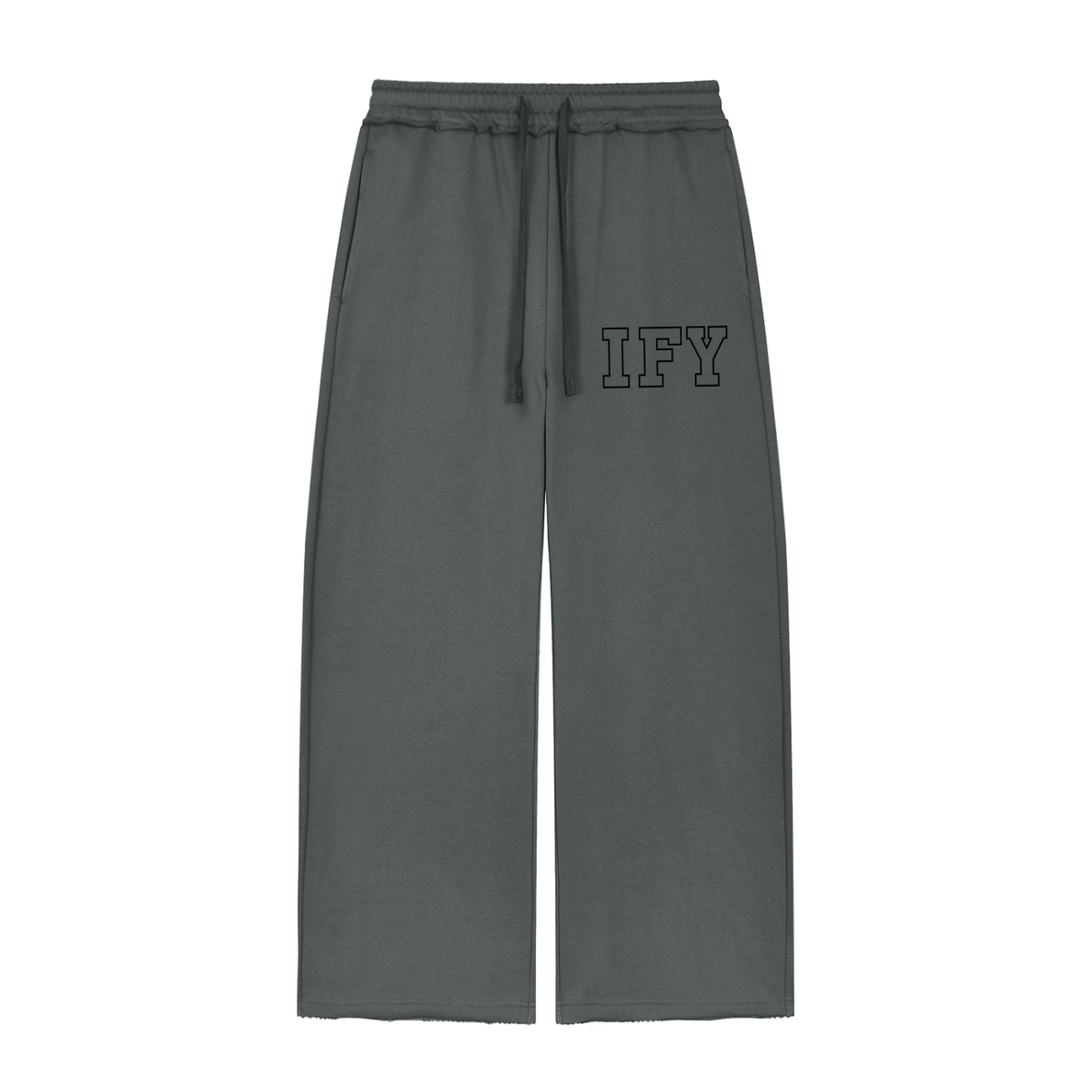 Wide Leg Raw Edge Sweatpants