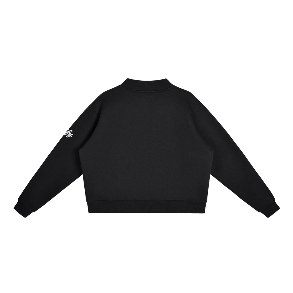 Oversized Mock-Neck Fleece Sweatshirt