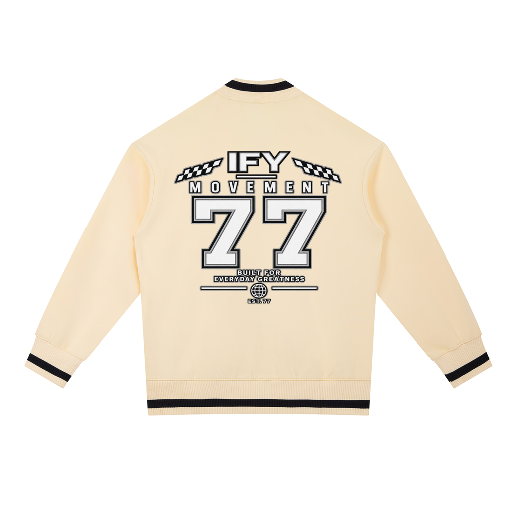 Contrast Piping Zip Bomber Jacket