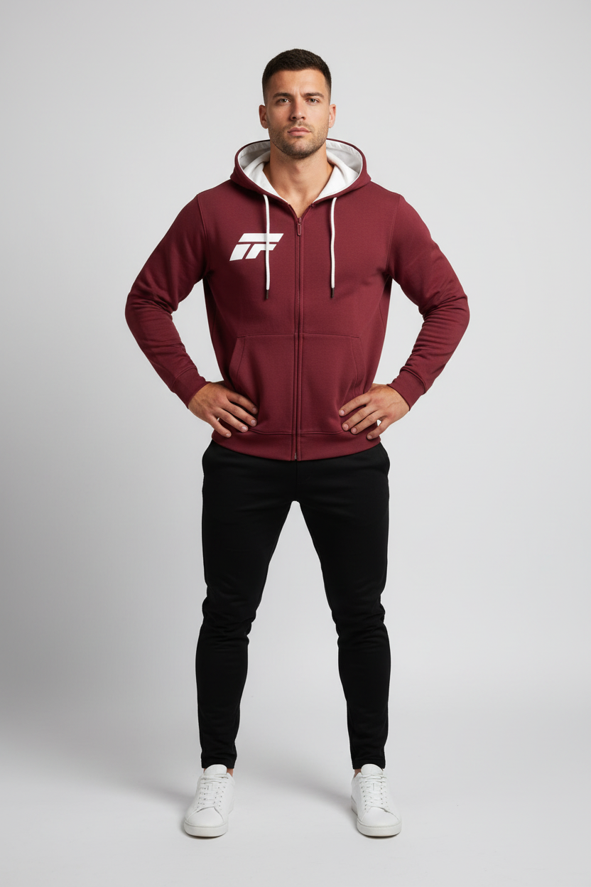 Unisex Drop Shoulder Full Zip Hoodie