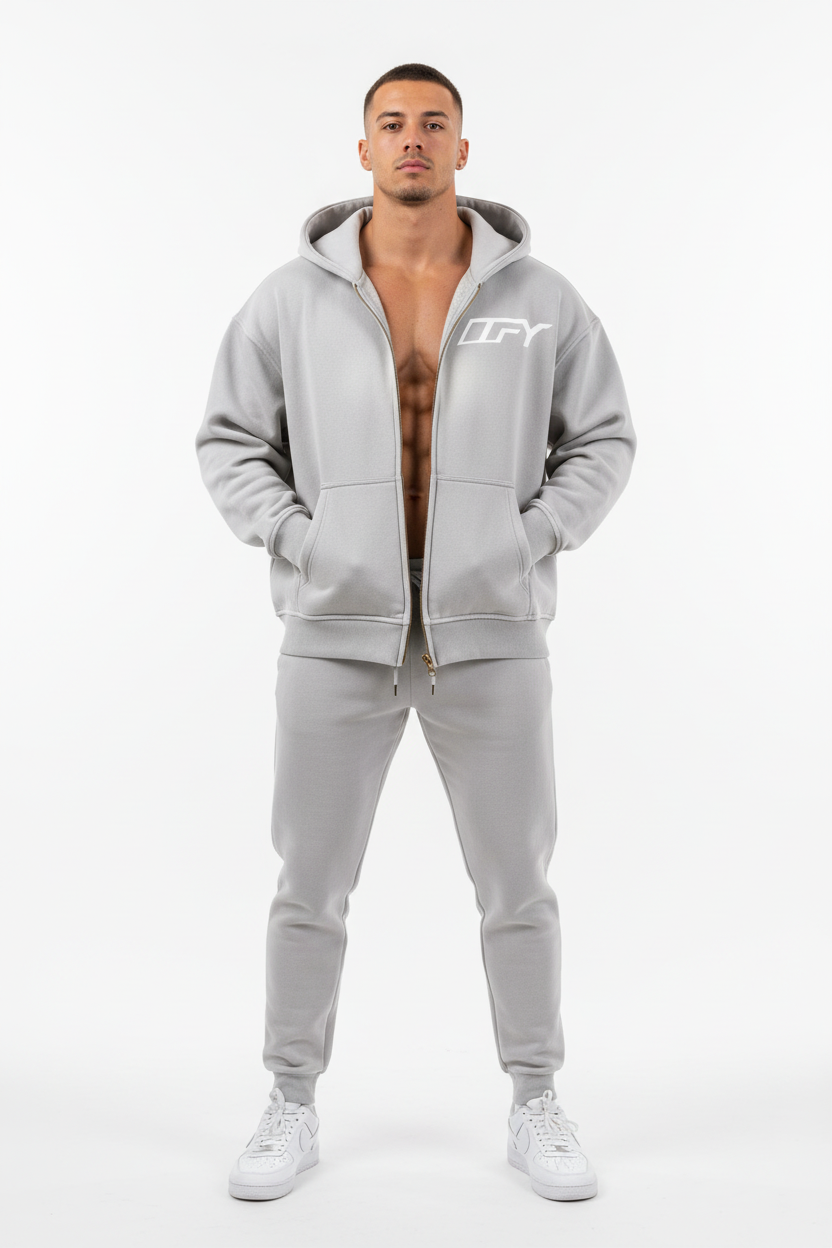 Sunfade Two-way Zipper Boxy Fleece Hoodie