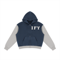 Unisex Color Block Fleece Full Zip Hoodie