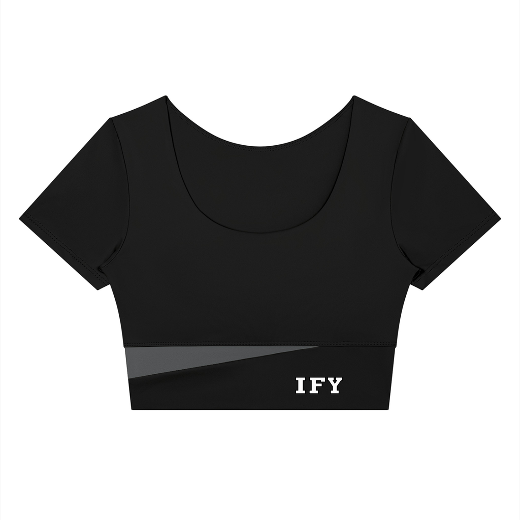 Women's Panelled Crop Yoga T-Shirt