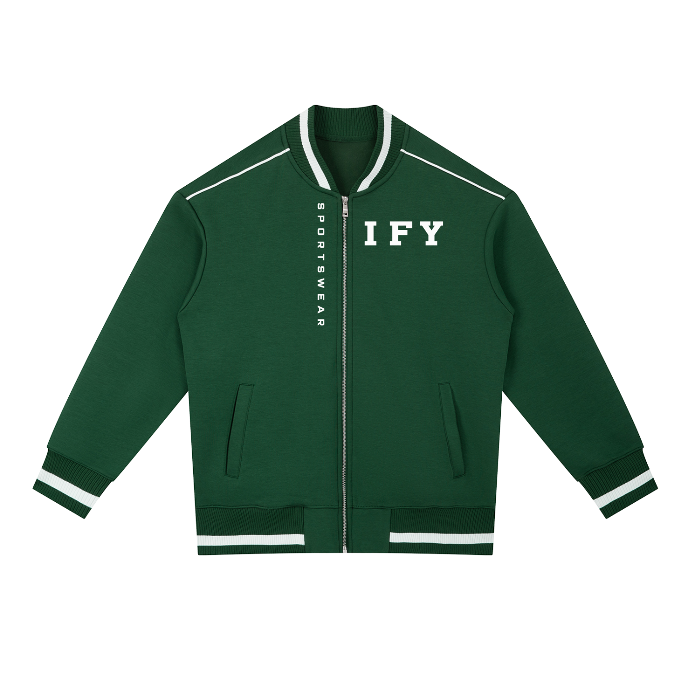 Contrast Piping Zip Bomber Jacket
