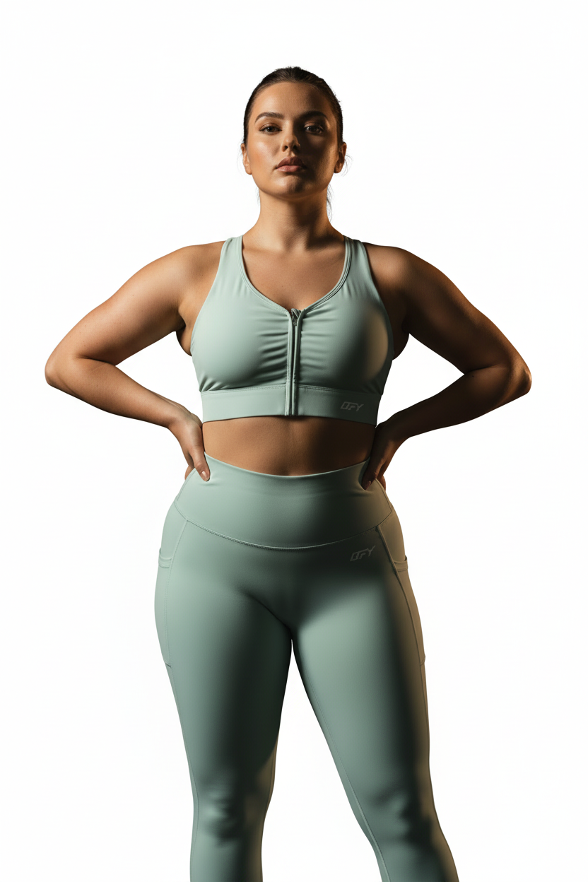 Women’s Cropped Zip Yoga Sports Bra