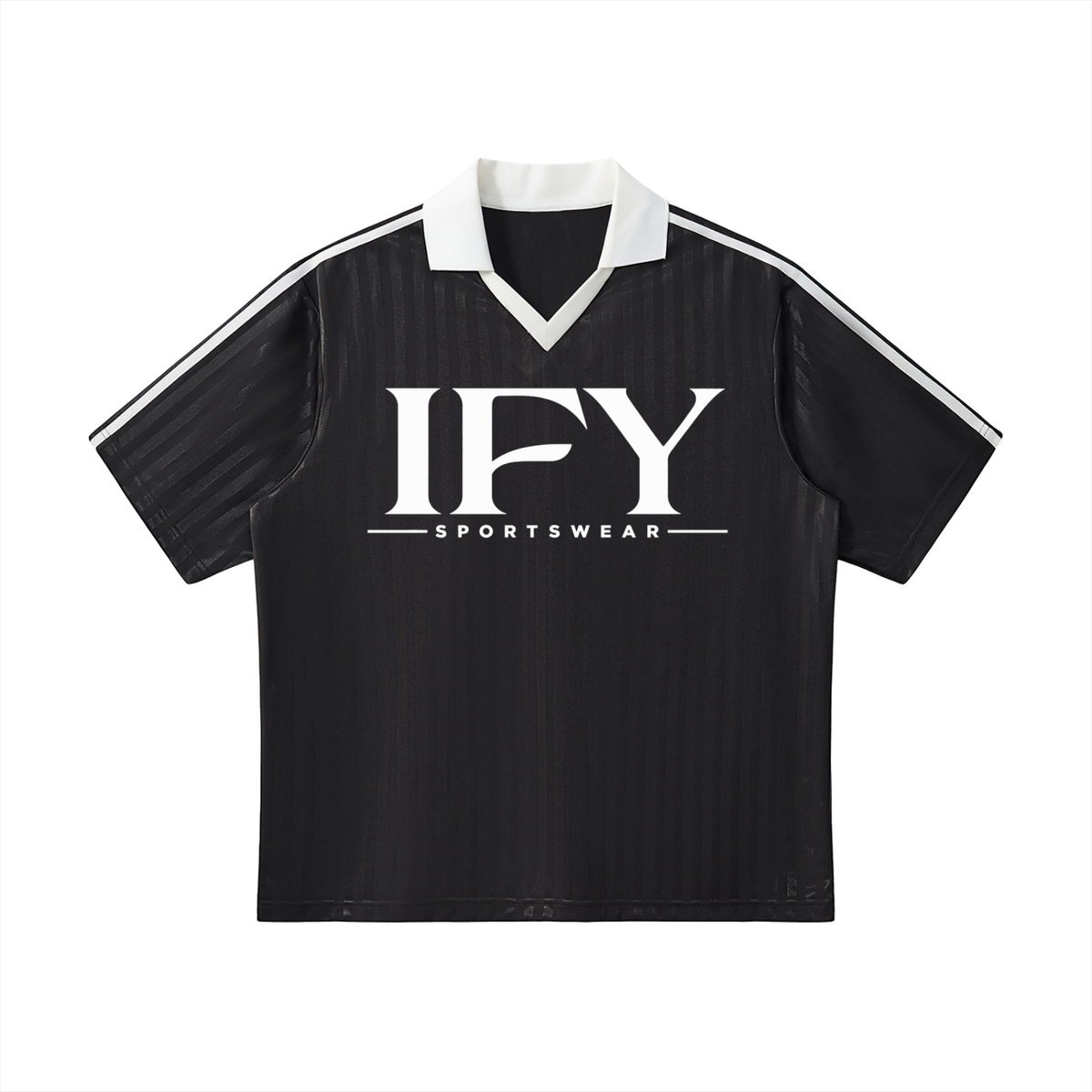 Contrast Collar Striped Soccer Jersey