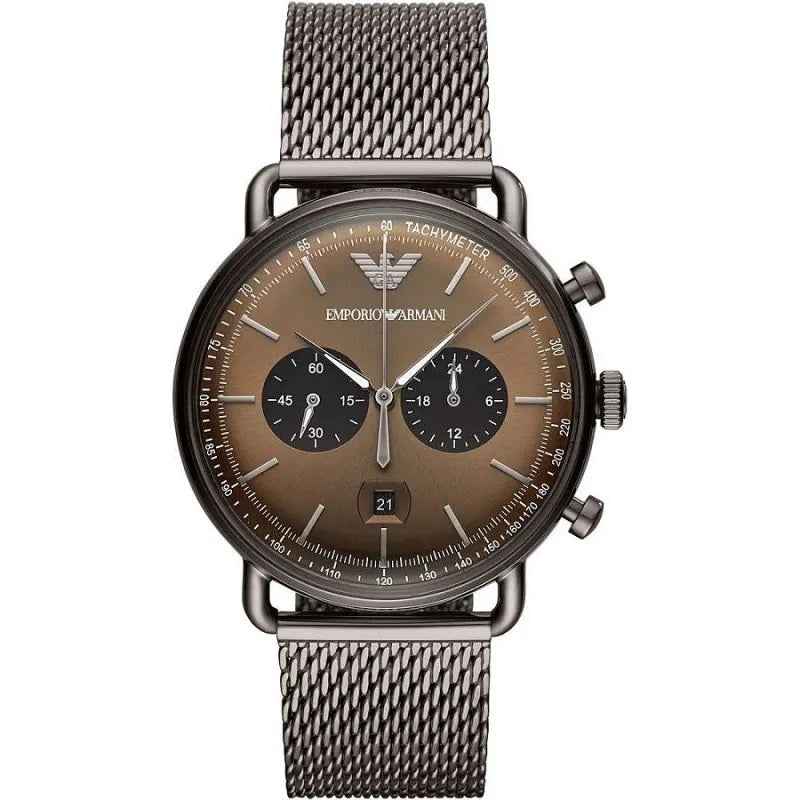 Emporio Armani AR11141 Aviator Men's Grey Mesh Watch