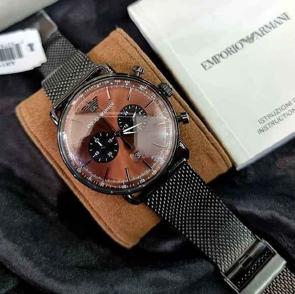 Emporio Armani AR11141 Aviator Men's Grey Mesh Watch