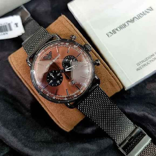 Emporio Armani AR11141 Aviator Men's Grey Mesh Watch