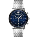 Emporio Armani AR11238 Aviator Men's Silver & Blue Watch