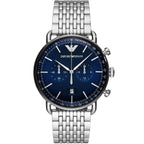 Emporio Armani AR11238 Aviator Men's Silver & Blue Watch