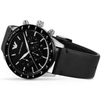 Emporio Armani AR11243 Mario Men's Silver & Black Watch
