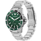 Emporio Armani AR11338 Men's Diver Style Silver & Green Watch
