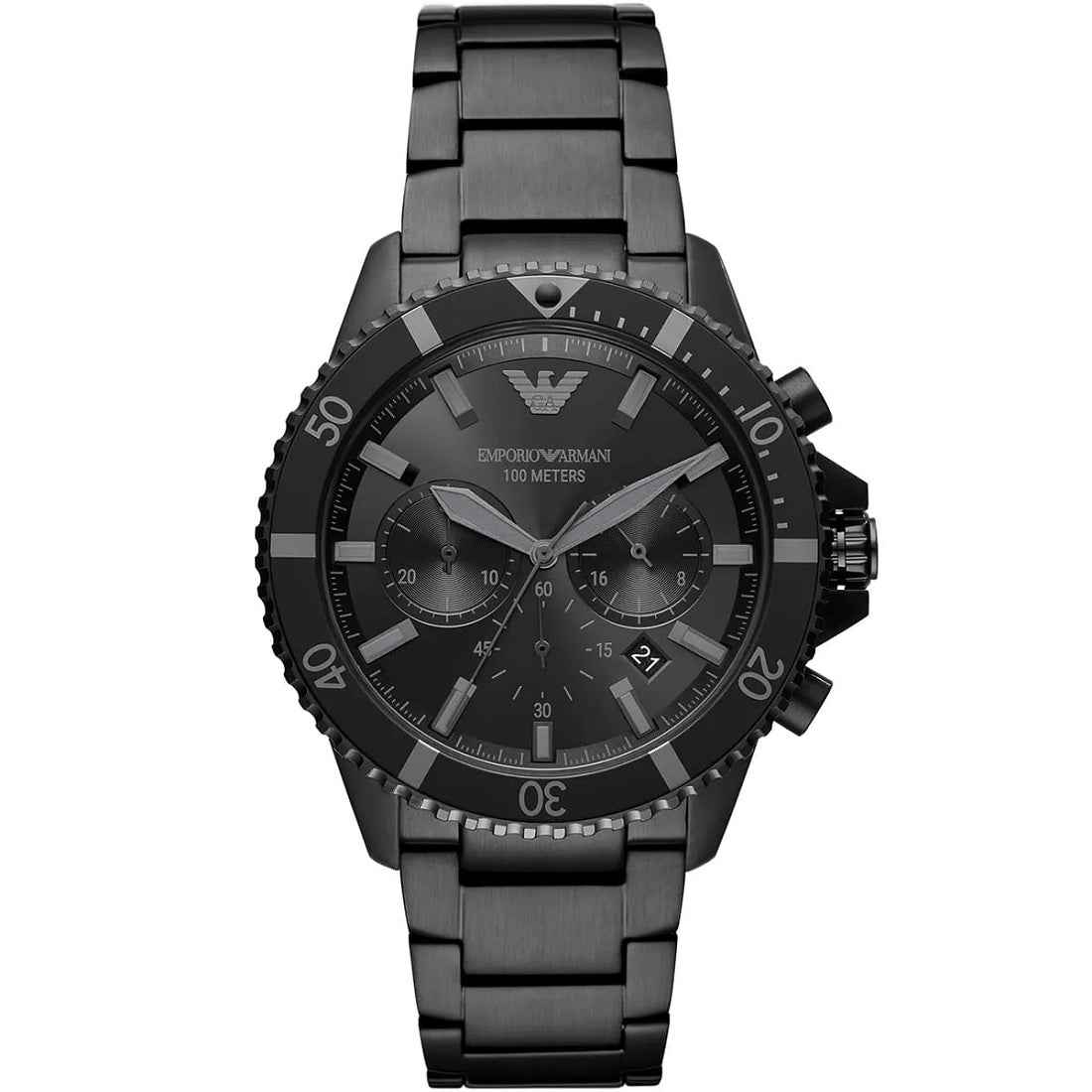 Emporio Armani AR11363 Men's Diver Style All Black Watch
