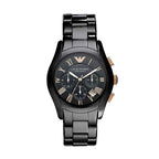Emporio Armani AR1410 Valente Ceramic Men's Black & Rose Gold Watch