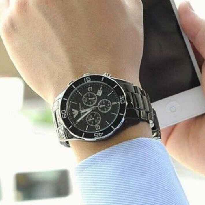Emporio Armani AR1421 Leo Men's Black Ceramic Watch