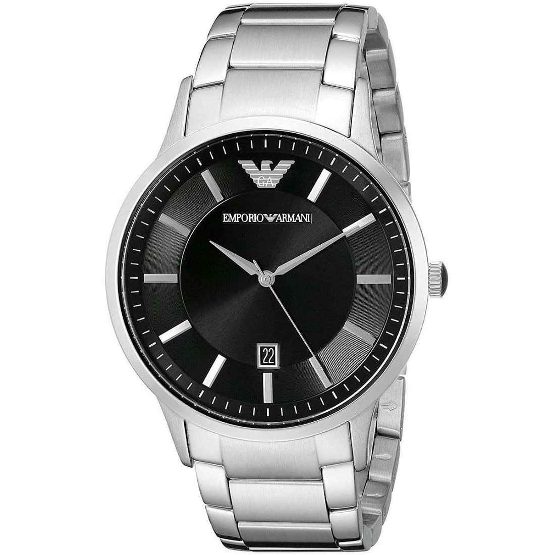 Emporio Armani AR2457 Renato Men's Silver & Black Watch