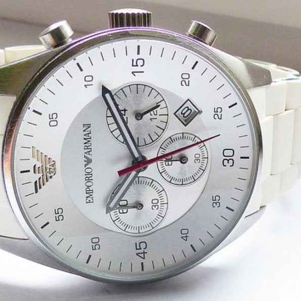 Emporio Armani AR5859 Sportivo Men's White Silicone Watch