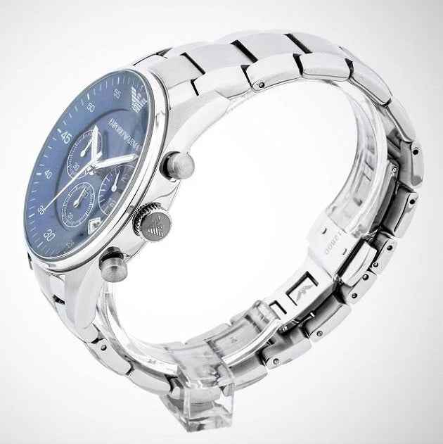Emporio Armani AR5860 Sportivo Men's Silver & Blue Chronograph