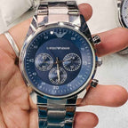 Emporio Armani AR5860 Sportivo Men's Silver & Blue Chronograph