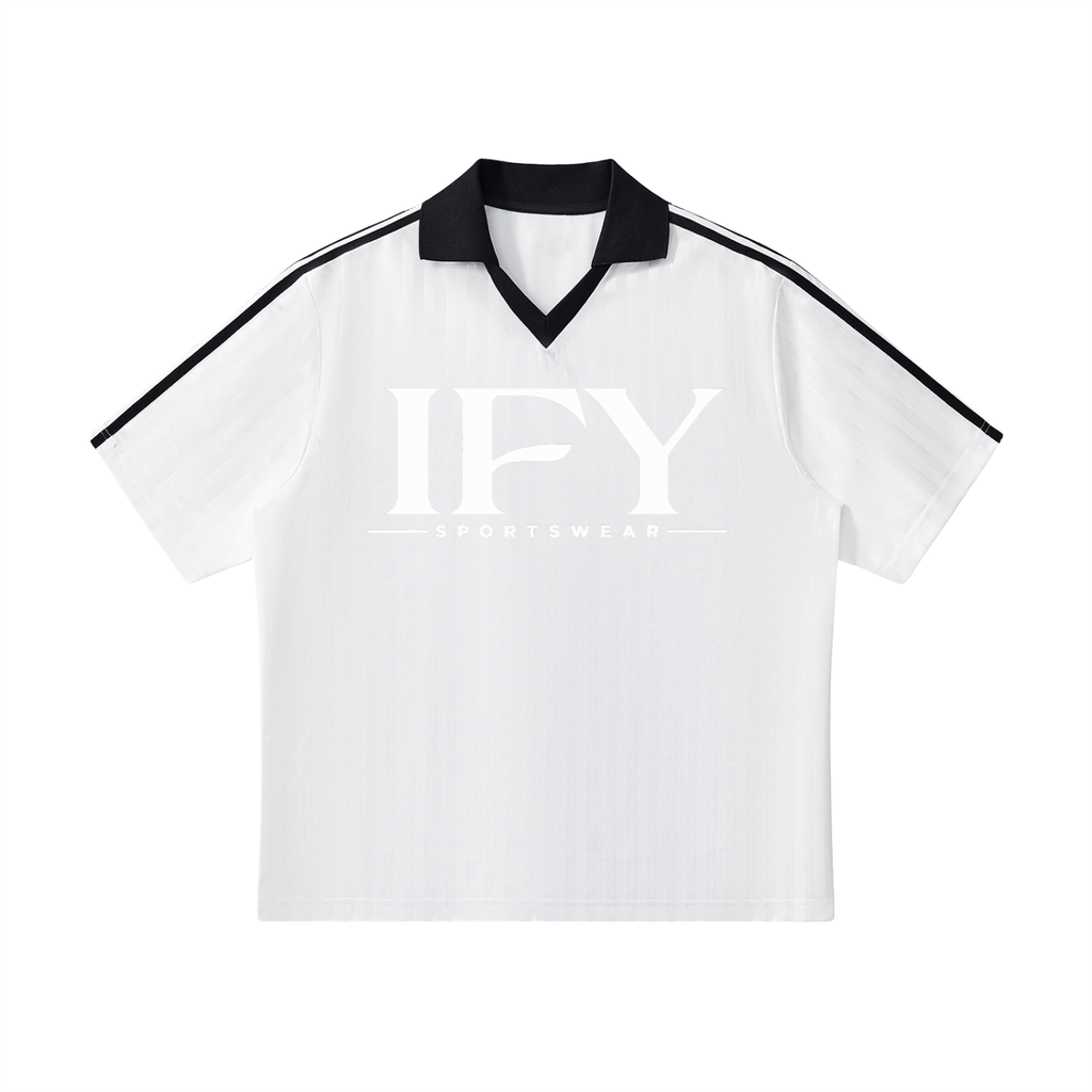 Contrast Collar Striped Soccer Jersey