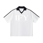 Contrast Collar Striped Soccer Jersey