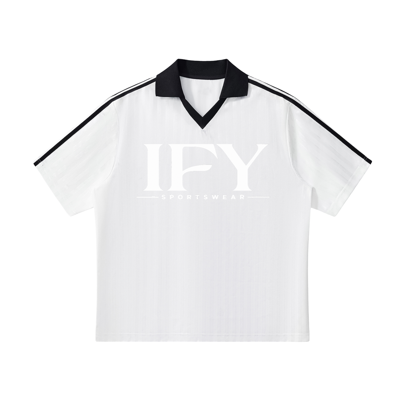 Contrast Collar Striped Soccer Jersey