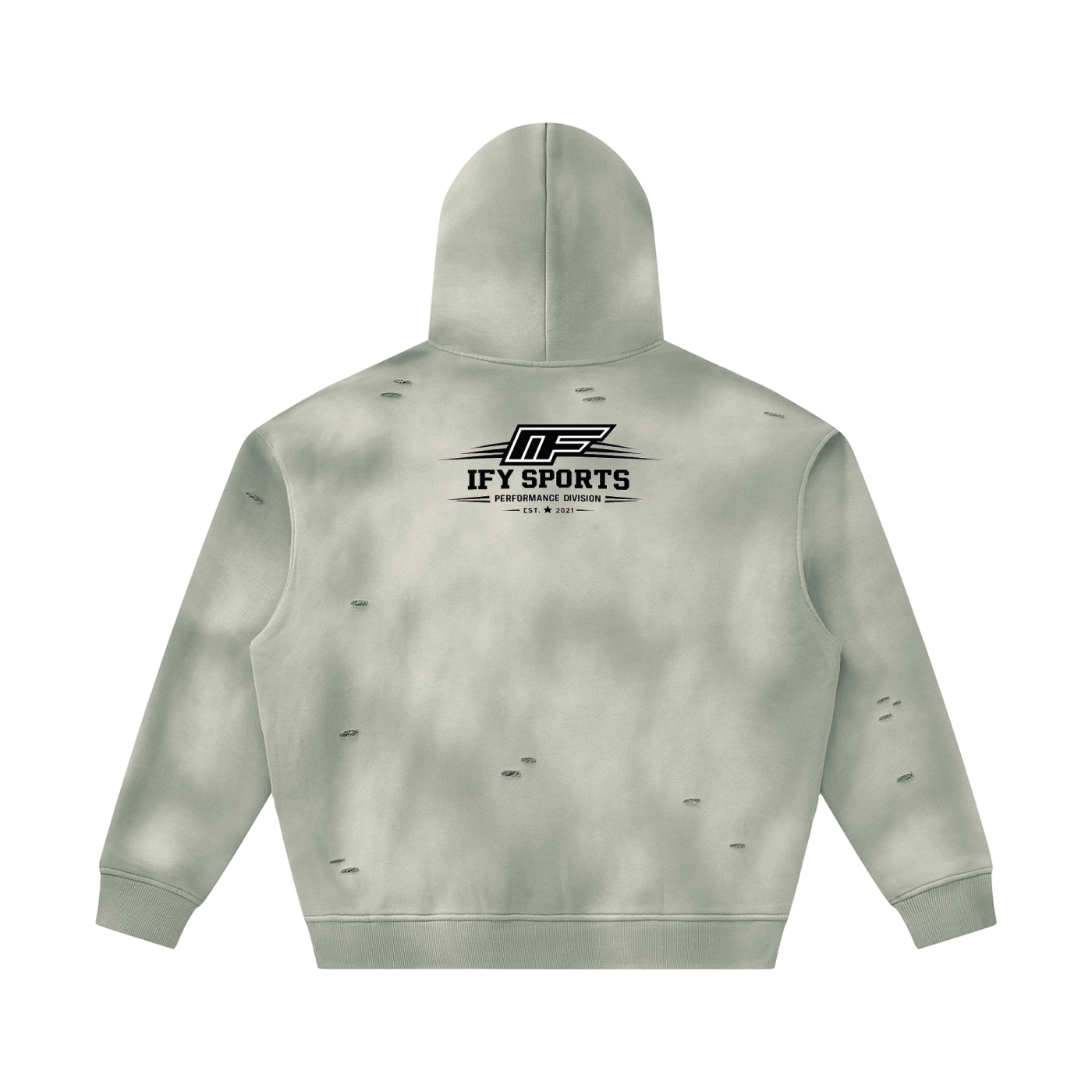 Unisex Sunfade Frayed Fleece Hoodie