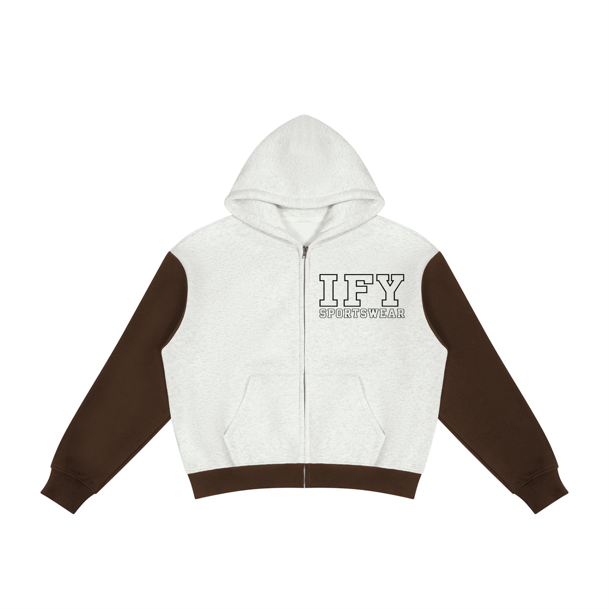 Unisex Colour-Block Fleece Full-Zip Hoodie
