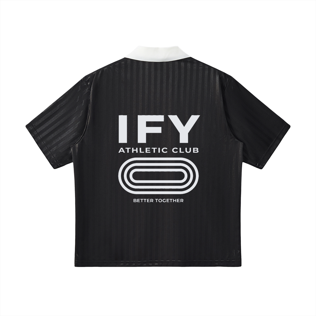 Contrast Collar Striped Soccer Jersey