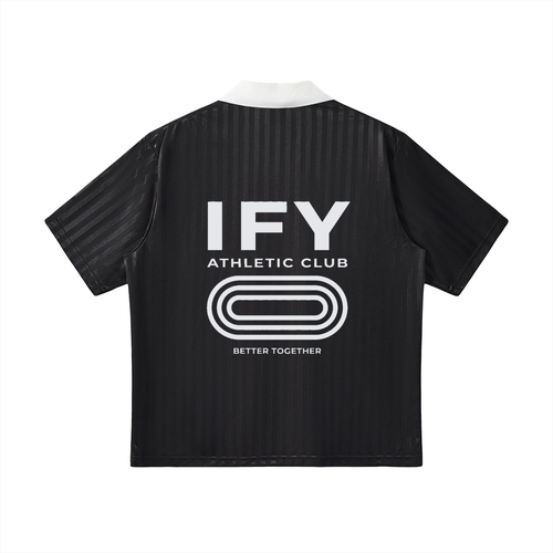 Contrast Collar Striped Soccer Jersey