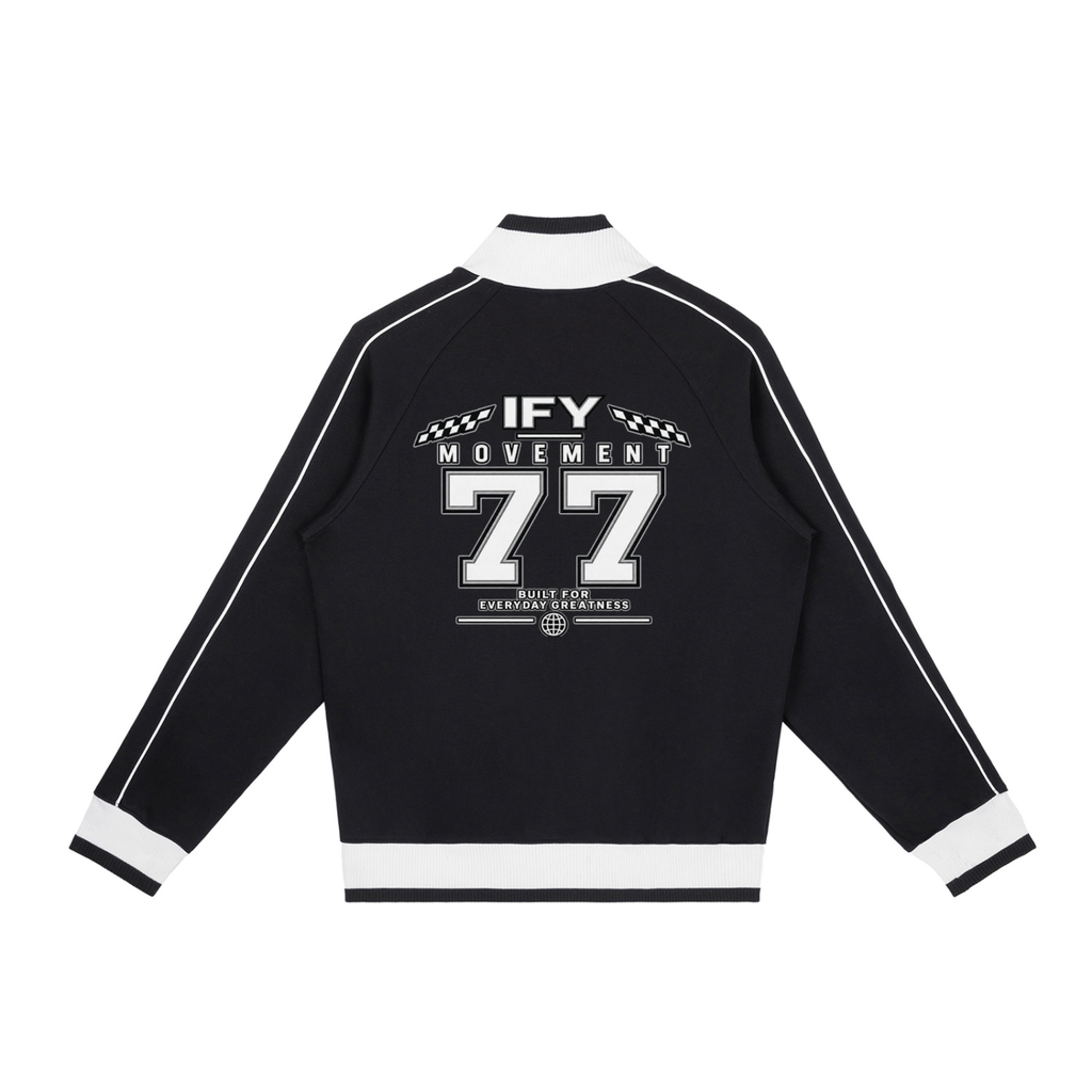 Color Block Raglan Sleeve Zip Track Jacket