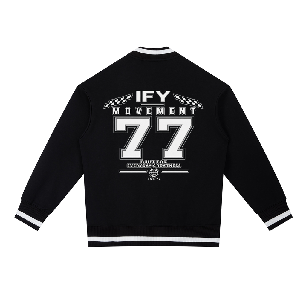 Contrast Piping Zip Bomber Jacket