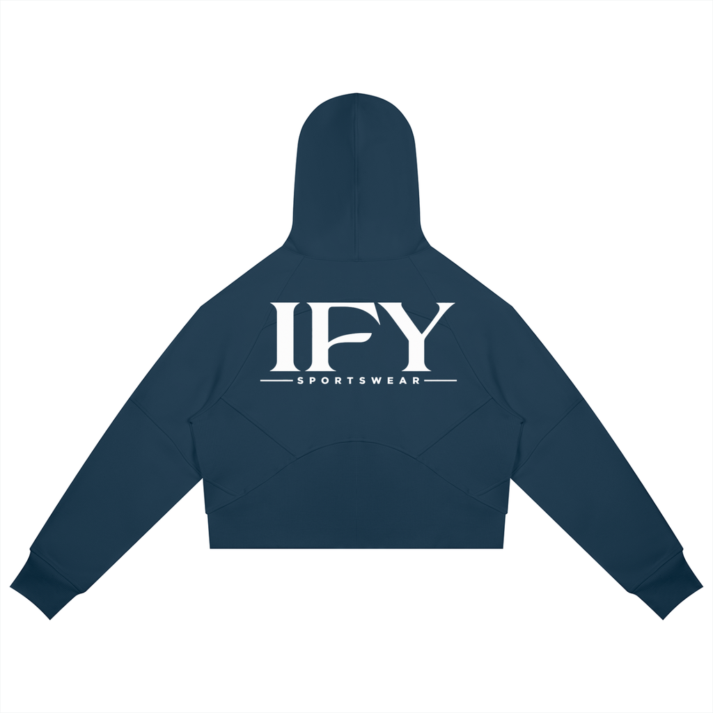 Cropped Zip-Through Hoodie