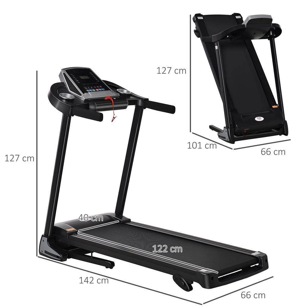 Folding Treadmill, 2.0HP Incline Treadmill Running Machine, 12.8 Km/h, With LED Display, Manual Incline, 12 Preset Programs, Drink & Phone Holder For Home Gym Fitness - IFY Sports