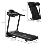 Folding Treadmill, 2.0HP Incline Treadmill Running Machine, 12.8 Km/h, With LED Display, Manual Incline, 12 Preset Programs, Drink & Phone Holder For Home Gym Fitness - IFY Sports