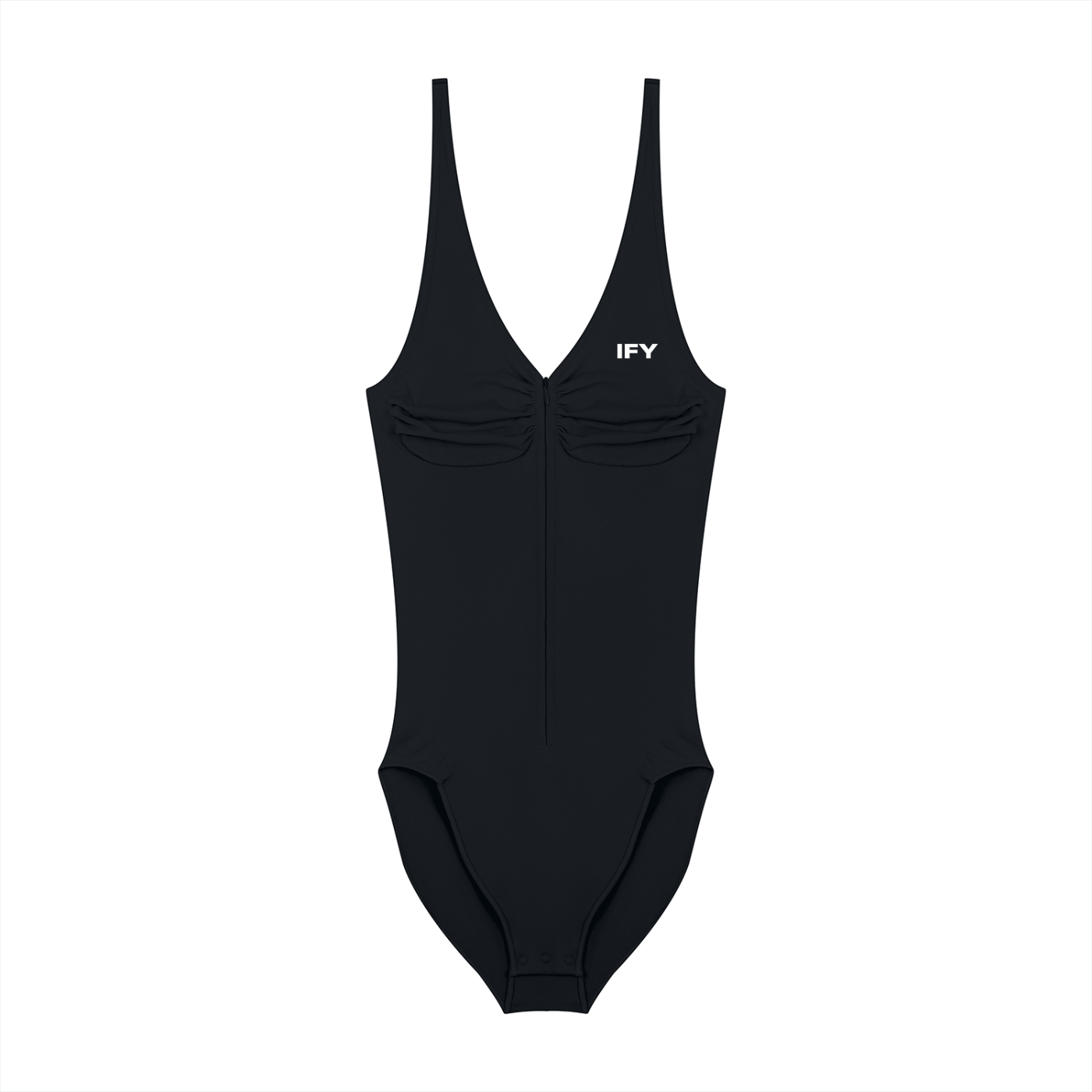 Enhance Your Everyday Look with Our Women's Full-Zip Ruched Bodysuit