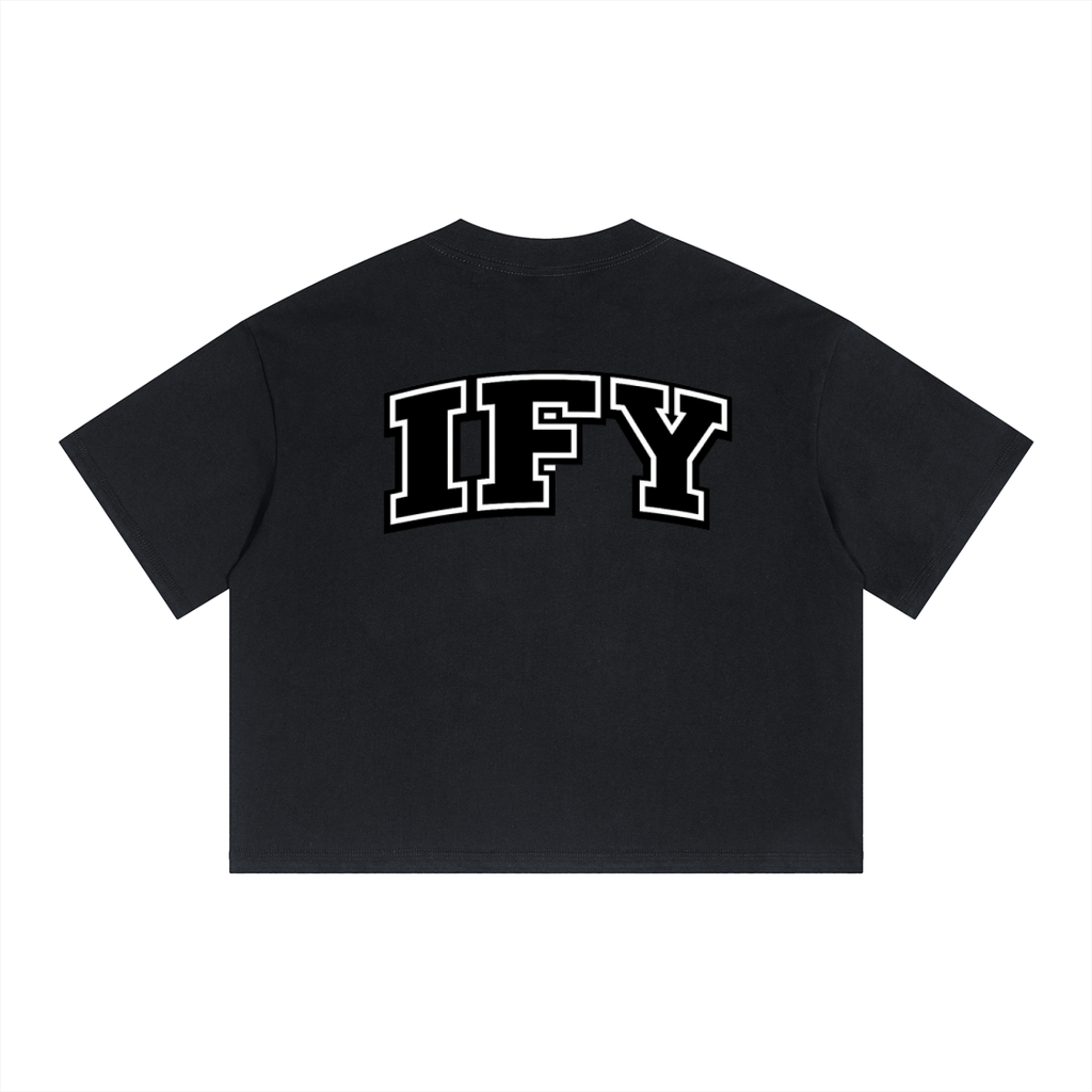 Unisex Boxy Drop Shoulder Crop T-Shirt