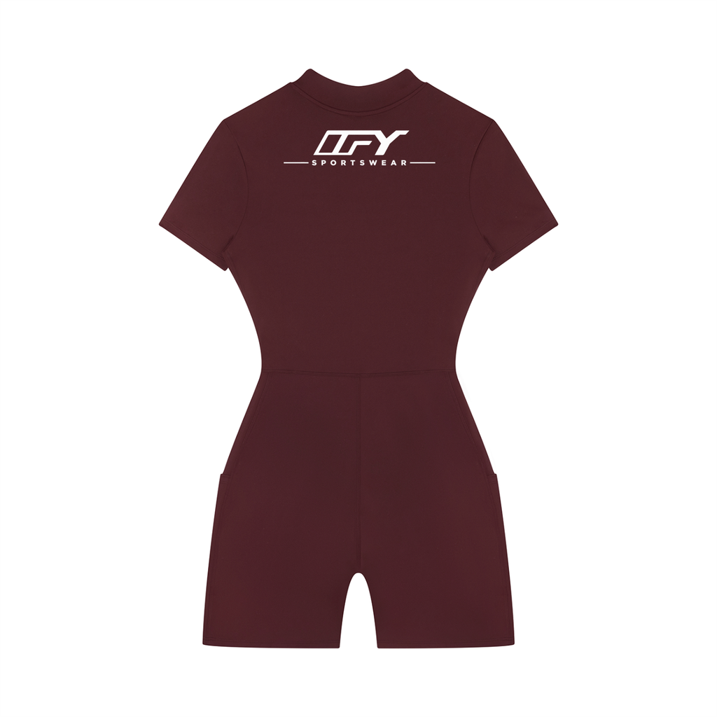 Women's Quarter-Zip Short Sleeve Romper