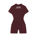 Women's Quarter-Zip Short Sleeve Romper